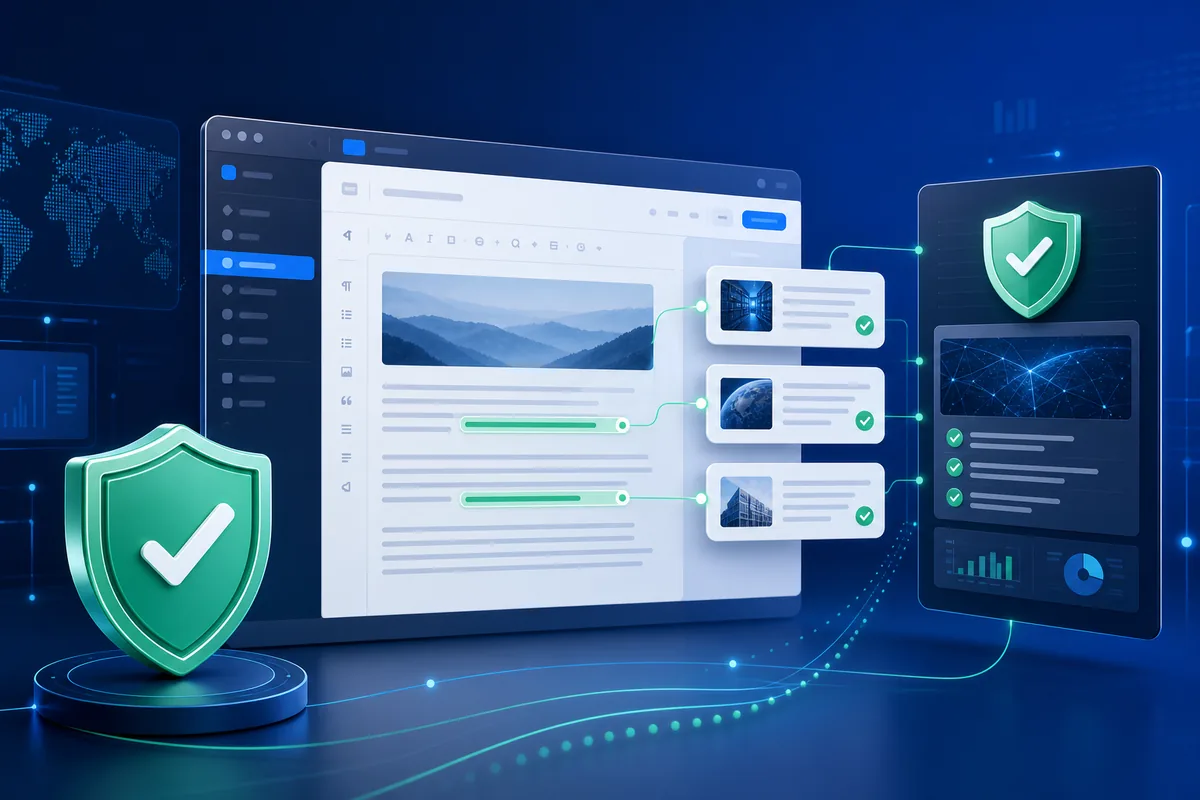 VeriFact WordPress Plugin 3.5.0 editorial dashboard with evidence review and inline claim citations
